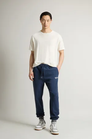 Woolrich Uomo Pantaloni in puro cotone mouliné felpato Blu
