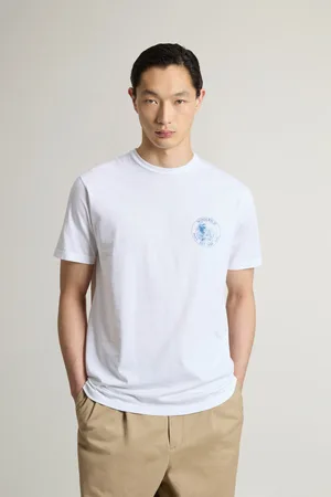 Uomo T-shirt in puro cotone Bianco