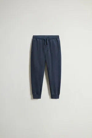 Woolrich Pantaloni da bambino in puro cotone tinti in capo Blu