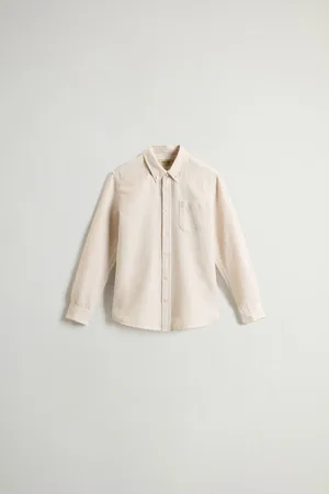 Woolrich Camicia da bambino in misto cotone e lino Beige