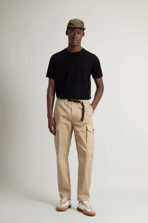 Woolrich Uomo Pantaloni cargo tinti in capo con cintura Beige