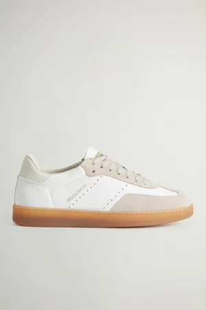 Woolrich Donna Sneakers Swing Court in pelle con dettagli in camoscio Bianco