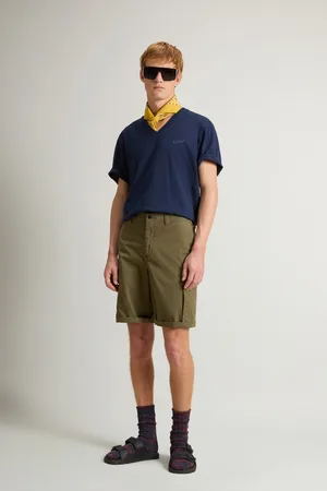 Woolrich Uomo Pantaloncini cargo in puro cotone tinti in capo Verde