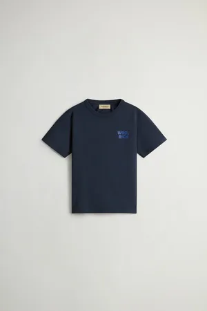 Woolrich T-shirt da bambino in puro cotone Blu