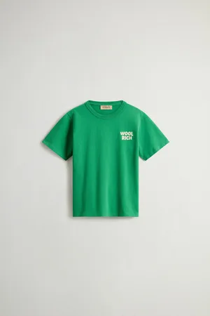Woolrich T-shirt da bambino in puro cotone Verde