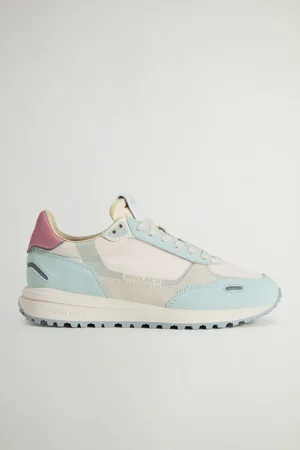 Woolrich Donna Sneakers Retro in nylon con dettagli in pelle e camoscio Multicolore