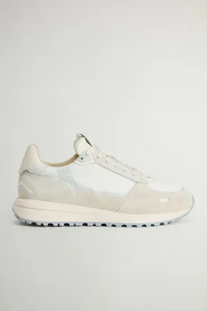 Woolrich Donna Sneakers Retro in nylon con dettagli in pelle e camoscio Bianco