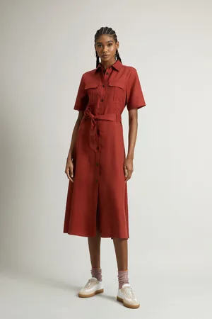 Woolrich Donna Vestito lungo in Tencel Rosso