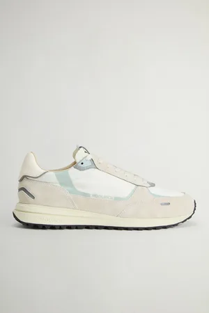 Woolrich Uomo Sneakers Retro in nylon con dettagli in pelle e camoscio Bianco