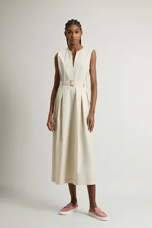 Woolrich Donna Vestito smanicato in popeline di puro cotone Beige