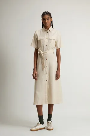 Woolrich Donna Vestito lungo in Tencel Beige