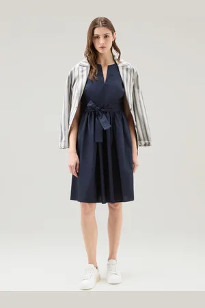 Woolrich Donna Vestito corto in popeline di puro cotone Blu