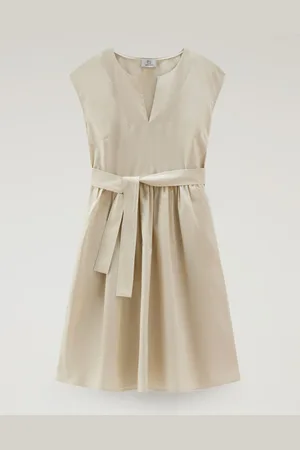 Woolrich Donna Vestito corto in popeline di puro cotone Beige