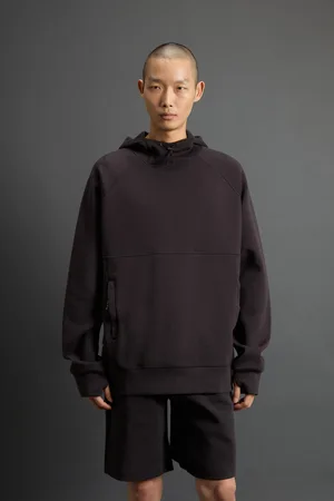 Woolrich Uomo Felpa con cappuccio in misto cotone Interlock e nylon by Todd Snyder Nero