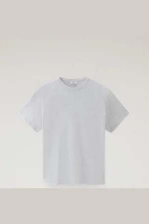 Woolrich Uomo T-shirt Sheep in puro cotone con patch Grigio