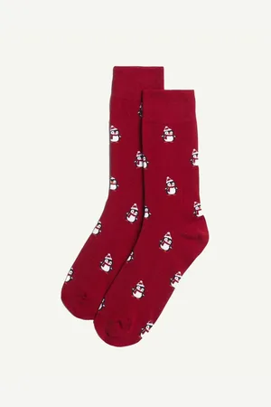 Yamamay Calze corte con pinguini in maglia Hello Xmas