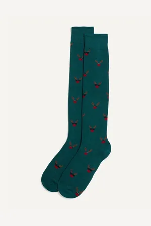 Yamamay Calze lunghe con renne in maglia Hello Xmas