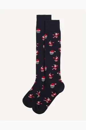 Yamamay Calze lunghe in maglia con Babbo Natale Hello Xmas