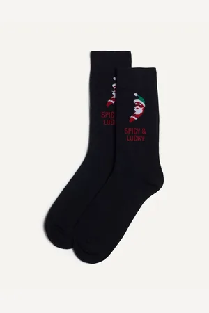 Yamamay Calze corte natalizie in maglia Hello Xmas