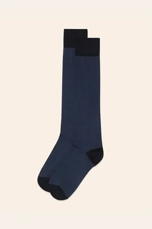 Yamamay Calze lunghe uomo blu a righe sottili Daily