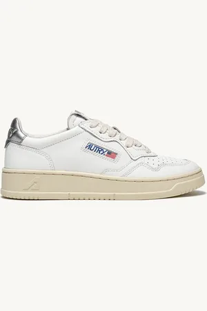 Autry Sneakers Medalist Low Bianco e Argento