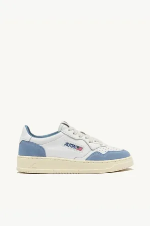 Autry Scarpa Medalist Pelle Morbida/Suede Bianca/Azzurra