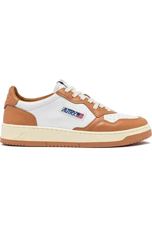 Autry SNEAKERS MEDALIST LOW BICOLOR IN PELLE BIANCA E SAND STORM