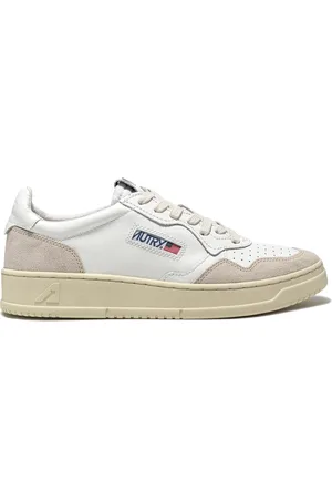 Autry SNEAKERS MEDALIST LOW IN PELLE BIANCA E SUEDE BEIGE
