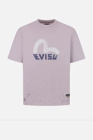 Evisu T-shirt stampa logo spray