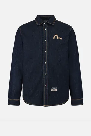 Evisu Camicia denim stampa Hakutaku