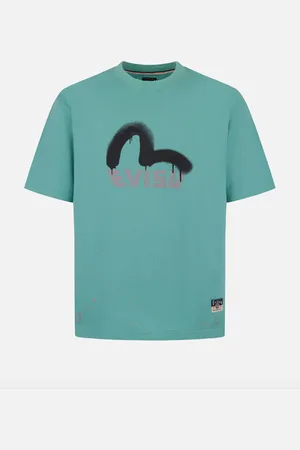 Evisu T-shirt stampa logo spray