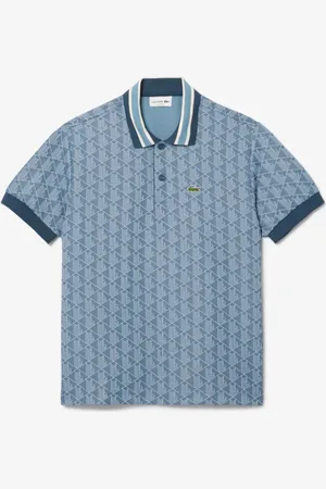 Lacoste Polo monogram blu