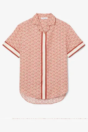 Lacoste Camicia oversize con stampa monogramma