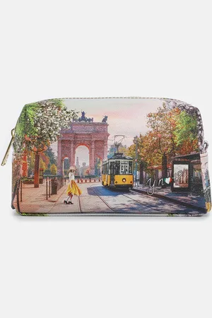 Y Not? ? Beauty Case Yes Bag Stampa Città SPRING IN MILAN Beauty case da donna