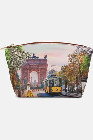 Y Not? ? Beauty Case Yes Bag Stampa Città SPRING IN MILAN Beauty case da donna