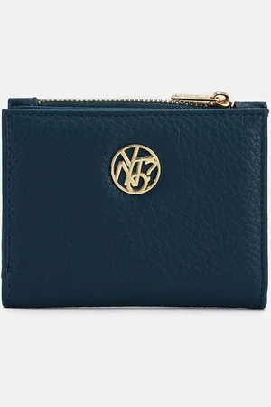 Y Not? ? Portafogli Happy In Pelle Sintetica BLU Portafogli da donna