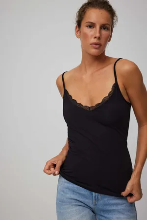 YSABEL MORA T-shirt lingerie con spalline sottili in cotone