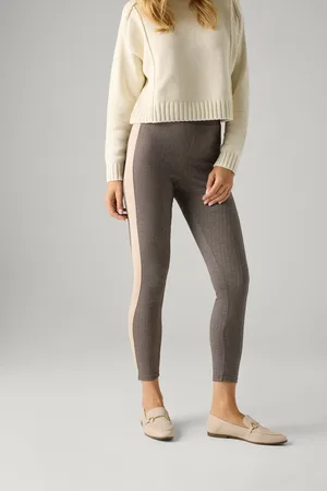 YSABEL MORA Pantaloni in tessuto jacquard stampato con banda laterale