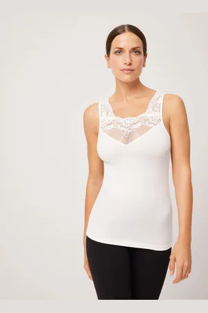 YSABEL MORA T-shirt termica in pizzo smanicato