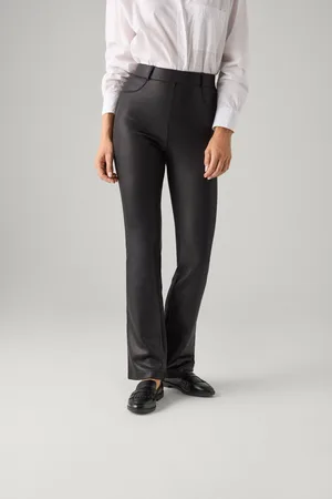 YSABEL MORA Pantaloni termici neri effetto pelle stile dritto