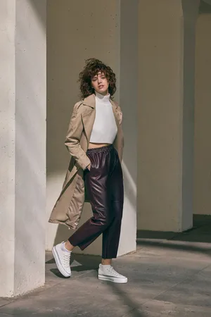 YSABEL MORA Pantaloni termici larghi effetto pelle