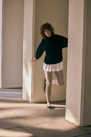 YSABEL MORA Leggings effetto scamosciato con dettaglio cucitura frontale