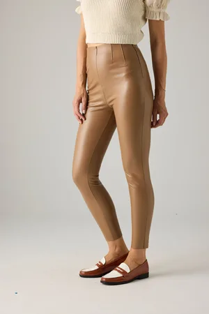 YSABEL MORA Pantaloni termici effetto pelle cammello