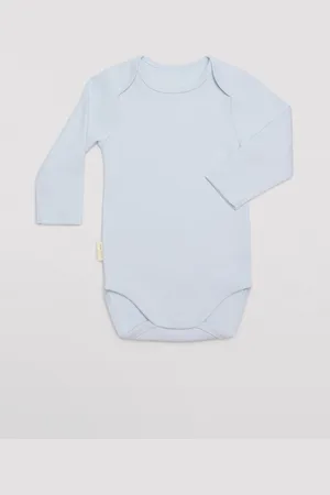YSABEL MORA Body basic per bebè manica lunga azzurro con revers