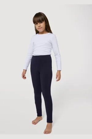 YSABEL MORA Leggings da bambina in caldo cotone blu naturale