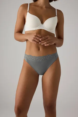 YSABEL MORA Mini slip in cotone naturale con dettaglio in pizzo
