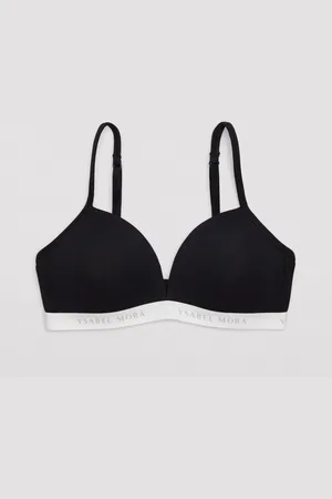 YSABEL MORA Reggiseno classico in cotone giovanile con gomma nera