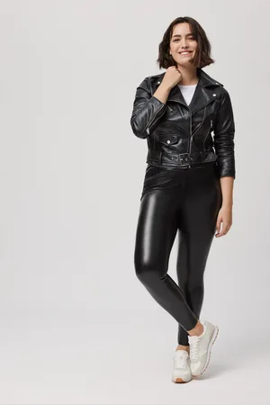 YSABEL MORA Pantaloni termici effetto pelle nera