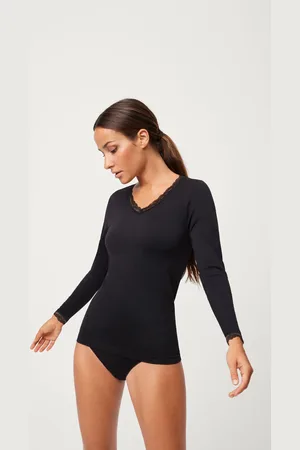 YSABEL MORA T-shirt a manica lunga con dettagli in pizzo