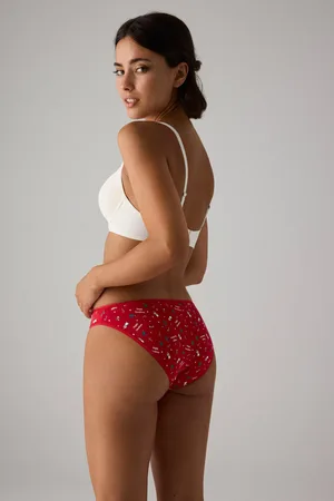 YSABEL MORA Mini slip in cotone con stampa natalizia